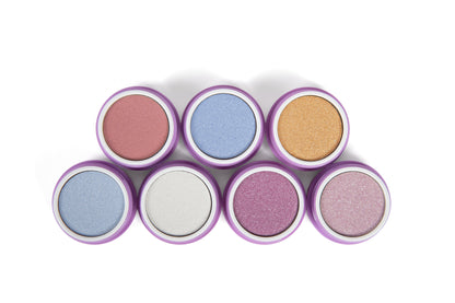 Jovy clean kids dual eyeshadow / blush collection on a white background